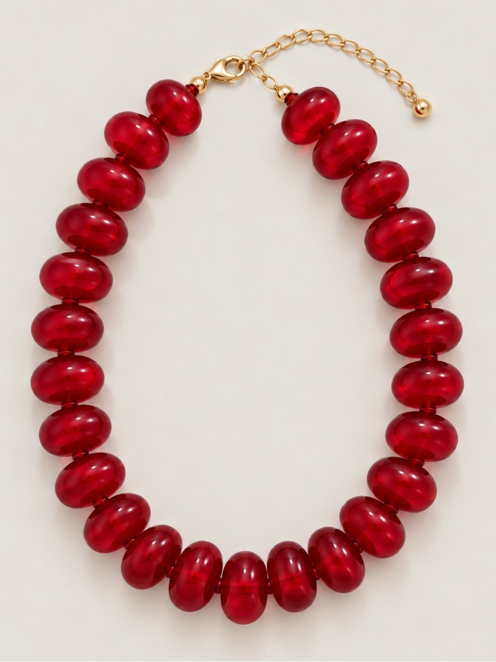 New! Red Lucite Beaded Colorful Dopamine Necklace NWOT